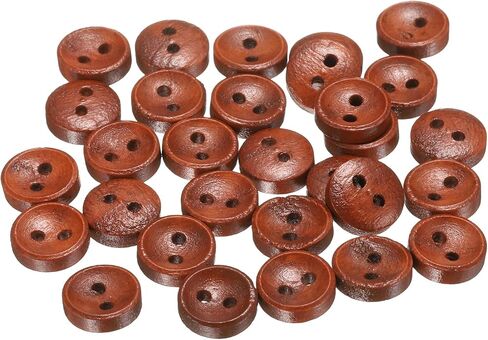 HARFINGTON 30pcs 36L Wooden Sewing Button 7/8"(23mm) 2 Holes Wood Round Craft Replacement Buttons for Clothing DIY Crafts Decoration, Medium Brown in Saudi Arabia
