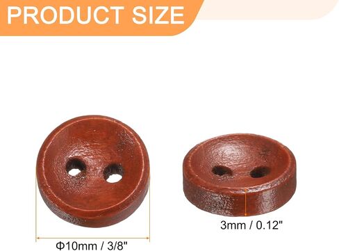HARFINGTON 30pcs 36L Wooden Sewing Button 7/8"(23mm) 2 Holes Wood Round Craft Replacement Buttons for Clothing DIY Crafts Decoration, Medium Brown in Saudi Arabia