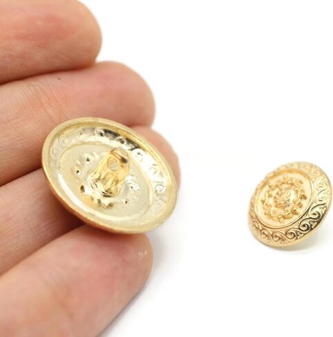 Flat Silver Metal Shank Buttons - 12 Pcs - 2 Size Options - Luxury Floral Round Wave Metal Shank Buttons for Men Women Blazer Coat Uniform Shirt Suit and Jacket Sewing Craft DIY N9701 in Saudi Arabia