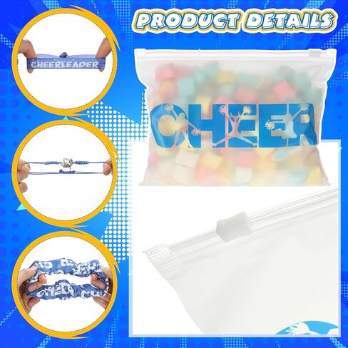 98 PCS Cheerleader Team Gifts Bulk تشمل Cheer Goodie Makeup Bass Bracelet Bands Hair Scrunchies Hair Ties Sticker Proof Proof For Women Girls Cheerleader (Blue) in Kuwait
