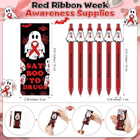Faccito 25 مجموعات Red Red Rebon Awarening Week مضحك قلم القلم الهالوين بالجملة المخدرات الحرة التوعية التعليمية أحلام الحفلات وبطاقات الحفلات يقول بوو هدايا للمخدرات للمراهقين في المدرسة الدراسية in Saudi Arabia