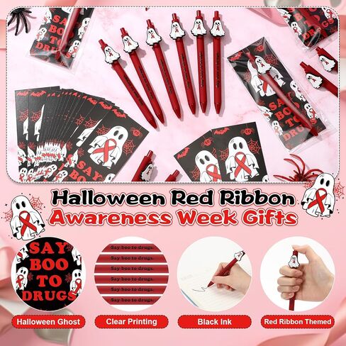 Faccito 25 مجموعات Red Red Rebon Awarening Week مضحك قلم القلم الهالوين بالجملة المخدرات الحرة التوعية التعليمية أحلام الحفلات وبطاقات الحفلات يقول بوو هدايا للمخدرات للمراهقين في المدرسة الدراسية in Saudi Arabia