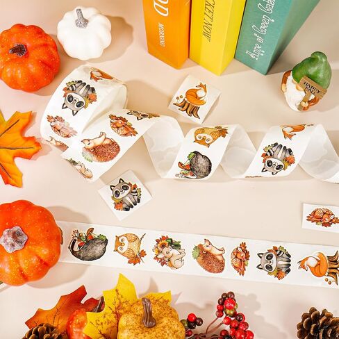1000 PCS Fall Woodland Animal Stickers Roll Forest Forest Animals Self Reshesive Deacals Seals Seals Seals Most in Saudi Arabia