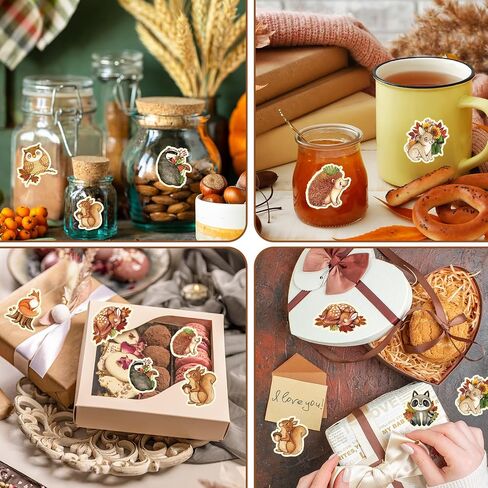 1000 PCS Fall Woodland Animal Stickers Roll Forest Forest Animals Self Reshesive Deacals Seals Seals Seals Most in Saudi Arabia