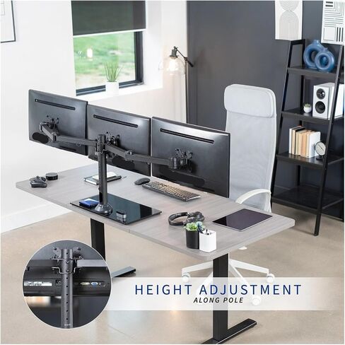 Black Triple Stand can Hold 3 Screens, up to 24 inches in Saudi Arabia