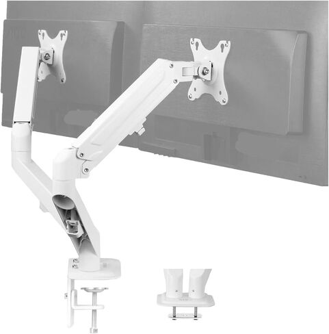 White Dual 17 "to 27" مراقب الكمبيوتر المتوازن - in Saudi Arabia