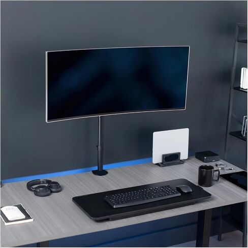 Single Monitor Desk Mount Extra High Adjustable Stand for up to 32" Screens - in Saudi Arabia