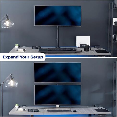 Single Monitor Desk Mount Extra High Adjustable Stand for up to 32" Screens - in Saudi Arabia