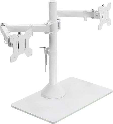 White Dual Monitor Adjustable with Stand, Fits 2 Screens up to 32 Inches in Saudi Arabia