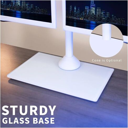 White Dual Monitor Adjustable with Stand, Fits 2 Screens up to 32 Inches in Saudi Arabia