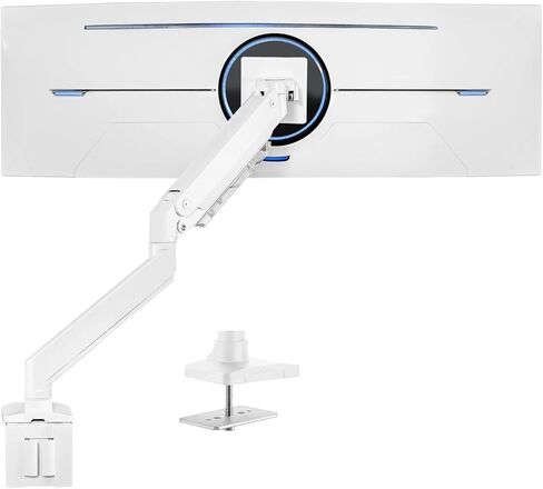 White Single Pneumatic Convenient Desktop Stand, Suitable for 49 inches in Saudi Arabia