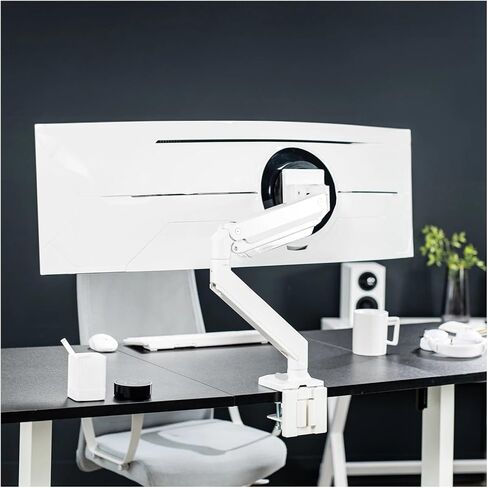 White Single Pneumatic Convenient Desktop Stand, Suitable for 49 inches in Saudi Arabia