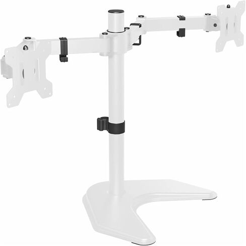 White Dual Monitor Desk Stand, can Hold up to 27-inch Computer Screen in Saudi Arabia