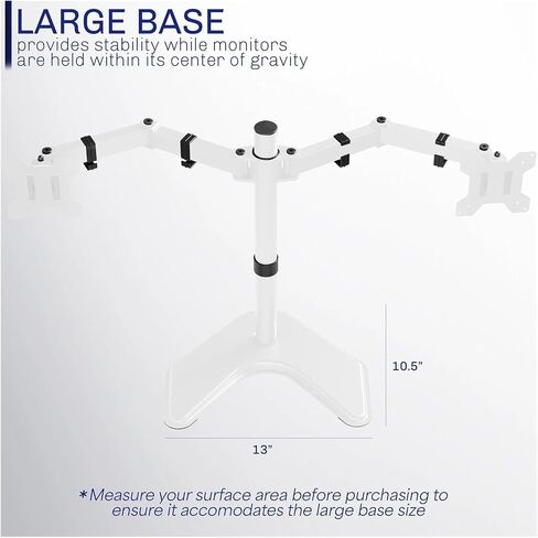 White Dual Monitor Desk Stand, can Hold up to 27-inch Computer Screen in Saudi Arabia