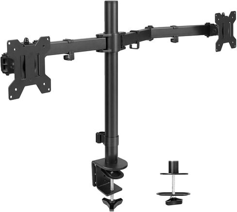 قوس قابلة للضبط من طراز Black Dual Monitor Desk Fracket لشاشات 32 بوصة - in Saudi Arabia