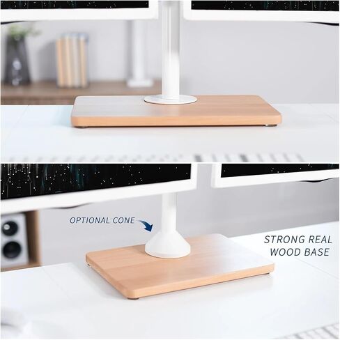 Dual Monitor Adjustable Stand with Base, Suitable for Computer Screens Under 32 inches - in Saudi Arabia