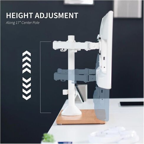 Dual Monitor Adjustable Stand with Base, Suitable for Computer Screens Under 32 inches - in Saudi Arabia