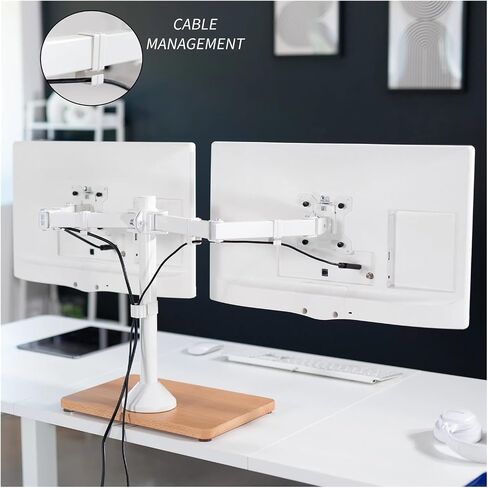 Dual Monitor Adjustable Stand with Base, Suitable for Computer Screens Under 32 inches - in Saudi Arabia