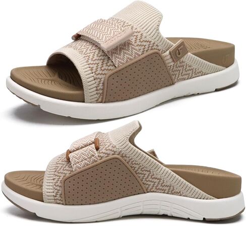 COFACE Women’s Orthotic Sandals Comfortable Plantar Fasciitis Arch Support Sandal Slippers Ladies Fashion Fabric Kint Slides Sandals with Lightweight Athletic Soft Cushion Footbed (US Size 5-11) in Kuwait