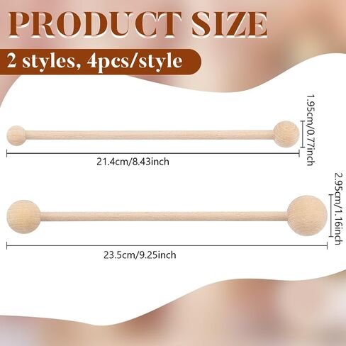 Benecreat 8pcs عصا رمي الخشبية ، أدوات رمي ​​الفخار ، أدوات تنقيط صب الطين لانتقاد وعاء السيراميك ، تشكيل الفخار ورمي الطين in Saudi Arabia