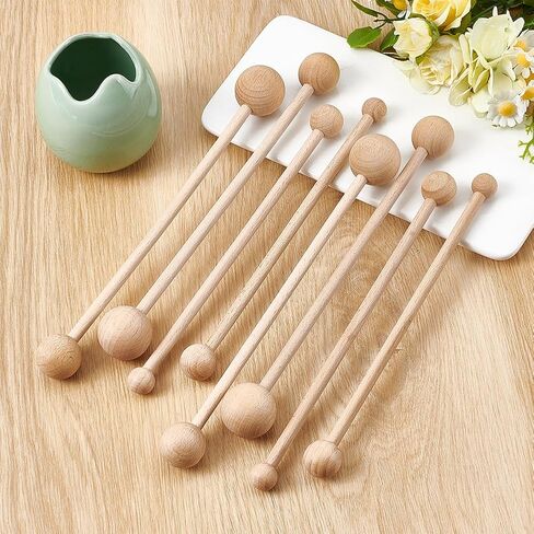 Benecreat 8pcs عصا رمي الخشبية ، أدوات رمي ​​الفخار ، أدوات تنقيط صب الطين لانتقاد وعاء السيراميك ، تشكيل الفخار ورمي الطين in Saudi Arabia