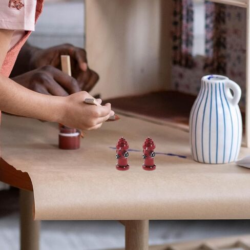 Toyvian 2pcs Mini Resin Fire Hydrant Statues Unique Dollhouse Decor for Firefighter Themes for Photography Props and Cake Decorations in Saudi Arabia