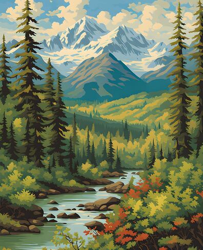 USA Great Places (128)-ألاسكا برية ، حديقة دينالي الوطنية ، ألاسكا-فان-غو طلاء من الطلاء 40x50cm لا إطار in Saudi Arabia