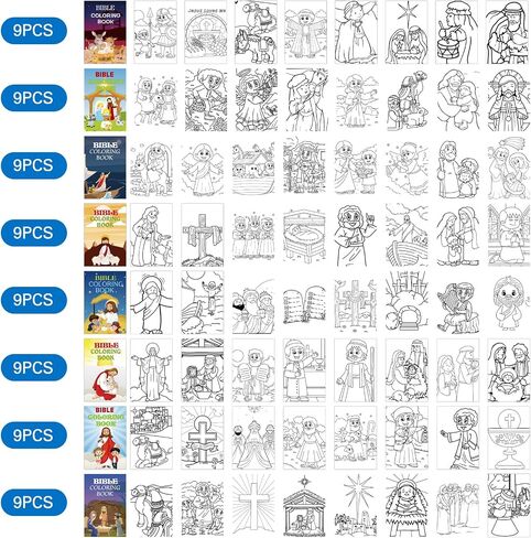 Fulmoon 144 Pcs Christmas Christian Mini Coloring Books for Kids Bible Verse Religious Party Favors Coloring Books with Crayons Nativity Small Religious Gifts Bulk for Xmas Party Favors Holiday Easter in Saudi Arabia