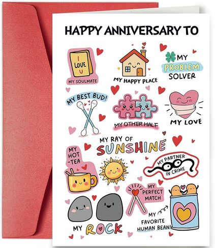 Happy Anniversary Card for Husband Boyfriend, Funny Anniversary Cards for Him, Wedding Anniversary Idea for Men in Saudi Arabia