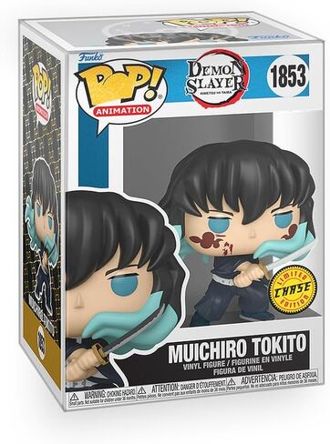 Pop Anime: Demonslayer - Muichiro Tokito (Chase Variant) Backbles Finyl Figure Bundle مع واقي Funko Box متوافق in Kuwait
