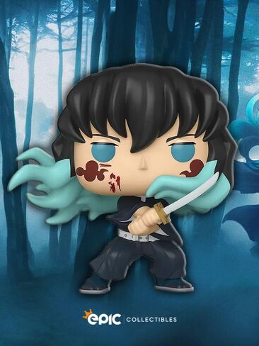 Pop Anime: Demonslayer - Muichiro Tokito (Chase Variant) Backbles Finyl Figure Bundle مع واقي Funko Box متوافق in Kuwait