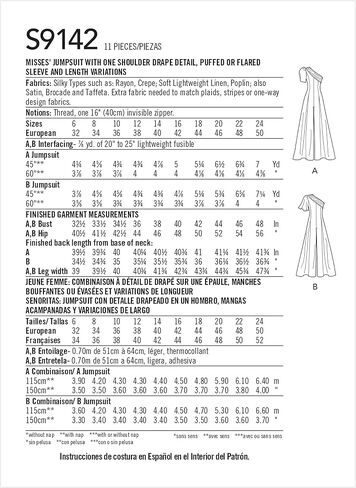 Simplicity Sewing Pattern S9142 - Misses' Jumpsuit with One Shoulder Drape, Size: H5 (6-8-10-12-14) in Saudi Arabia
