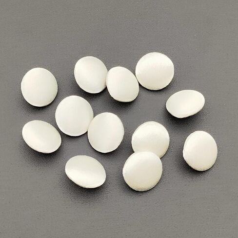 30pcs White Satin Cloth Buttons with Metal Shank Bridal Wedding Dress Satin Buttons 1/2 Inch (12.5mm) in Saudi Arabia