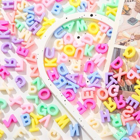500pcs Letter Beads Large Alphabet A-Z Plastic Letter Beads Silver Color Acrylic Bead for DIY Crafts Bracelet Necklace Earrings Jewelry Making(Silver) in Saudi Arabia