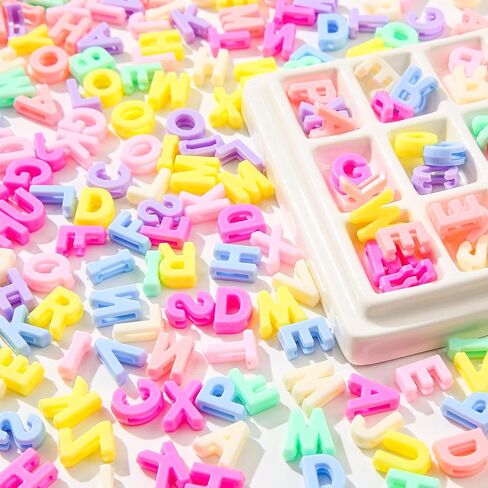500pcs Letter Beads Large Alphabet A-Z Plastic Letter Beads Silver Color Acrylic Bead for DIY Crafts Bracelet Necklace Earrings Jewelry Making(Silver) in Saudi Arabia