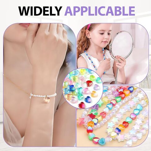 500 PCS حبات شكل النجوم ، تجويف أكريليك ملون ملون حبات فضفاضة لطيف ، AB حبة ملونة لسوار الصداقة DIY مركبة المجوهرات in Kuwait