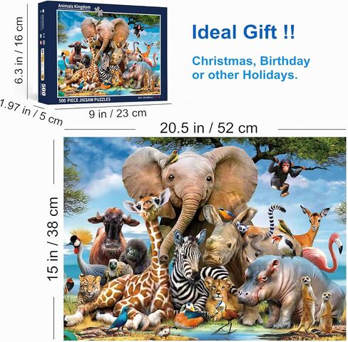 500 Piece Puzzles for Adults Jurassic 20.5 x 15 Inch 500 Piece Jigsaw Puzzles for Kids Adults Dinosaurs Puzzles 500 Pieces for Adults Holiday Educational Challenge Toy in Saudi Arabia