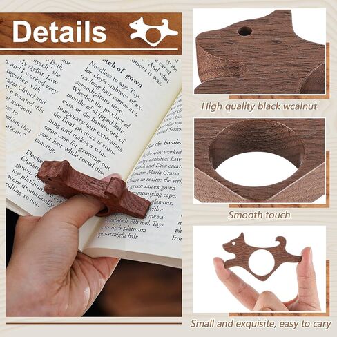 2 PCS Walnut Dog Book Book Holder ومجموعة الإشارة المرجعية ، وإشارات مرجعية يدوي in Saudi Arabia