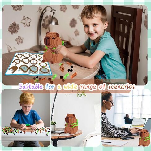 لبنات بناء Capybara ، 1606 PCS مجموعات لبنة Capybara Mini ، لبنات Capibara Micro مع السلاحف ، هدايا عيد ميلاد الحفلات للبالغين in Saudi Arabia