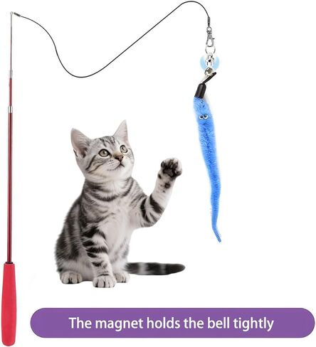 2PCS Magnetic Connector for Cat Wand – Universal Feather Toy Adapter, Upgrade Regular Teasers to Magnetic Style (Accessory Only, Wand & Feathers Not Included) – Silver in Saudi Arabia