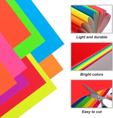 Meccanixity Glow in the Dark Card 10 Sheets فارغة بطاقة النيون الأسهم 8 "x11" 250gsm fluorescen in Saudi Arabia