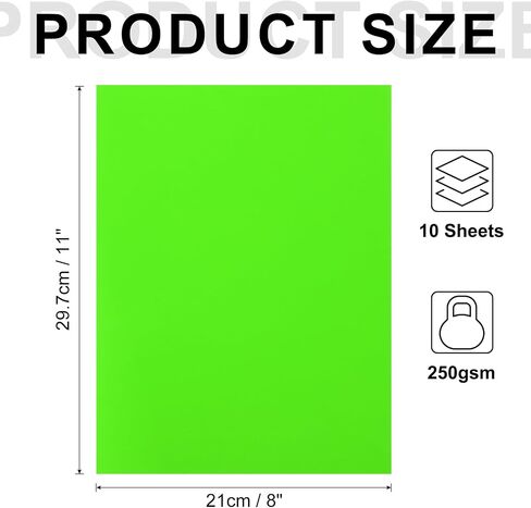 Meccanixity Glow in the Dark Card 10 Sheets فارغة بطاقة النيون الأسهم 8 "x11" 250gsm fluorescen in Saudi Arabia