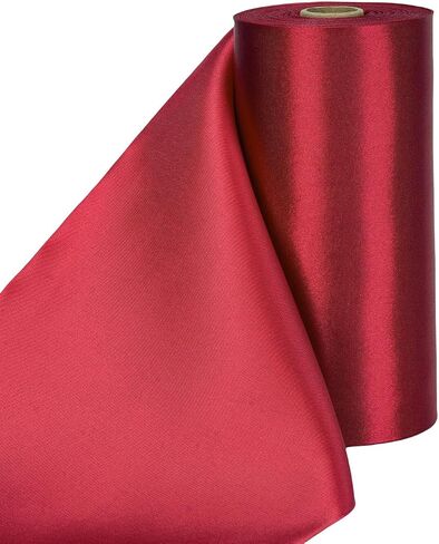 Burgundy Satin Ribbon 6 بوصة ، 27 ياردة/لفة شريط عريض الصلبة لكرسي الحفلات ديكور الحفلات حفل قطع الافتتاح الكبير حفل زفاف. in Kuwait