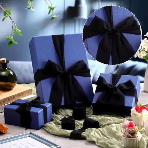 Chiffon Ribbon 1 Inch. 1.5inch, 2inch x 3 Rolls Total 30 Yards Handmade Fringe Chiffon Silk Ribbon for Wrapping Wedding Invitations Bridal Bouquets DIY Crafts Home Decor(Black) in Saudi Arabia