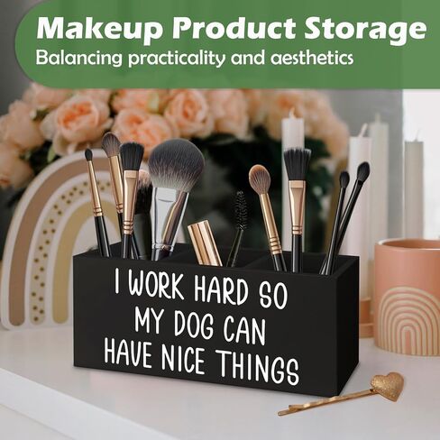 Dog Pen Pencil Holder Gifts for Women Men, Pet Lovers Gifts,I Work Hard So My Dog Can Have Nice Things Wooden Desk Decor Organizer in Saudi Arabia