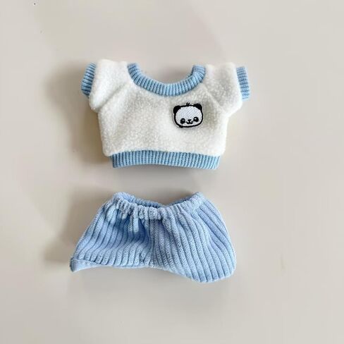 Clothes for Labubu Doll,Clothes for Dolls Accessories,Cute Outfit 4 Pieces Set Doll Clothes Compatible with Labubu 15cm&17cm ,Doll Clothing Set Replacement (Blue) in Saudi Arabia