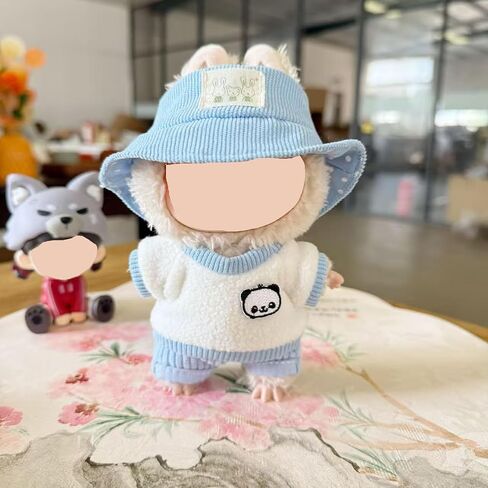 Clothes for Labubu Doll,Clothes for Dolls Accessories,Cute Outfit 4 Pieces Set Doll Clothes Compatible with Labubu 15cm&17cm ,Doll Clothing Set Replacement (Blue) in Saudi Arabia