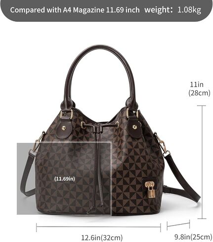 Crossbody Bags for Women - Shoulder Bag Fashion Print Style, Lock Design Handbags for Women, Adjustable Shoulder Strap in Kuwait