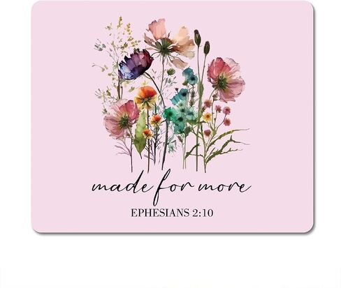 Cute Pink Christian Floral Mouse Pad, Bible Floral Mouse Pad for Computers Laptop Office Work Home, Gifts for Christian Women Girls, 9.4x7.8 Inch in Saudi Arabia