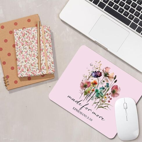 Cute Pink Christian Floral Mouse Pad, Bible Floral Mouse Pad for Computers Laptop Office Work Home, Gifts for Christian Women Girls, 9.4x7.8 Inch in Saudi Arabia
